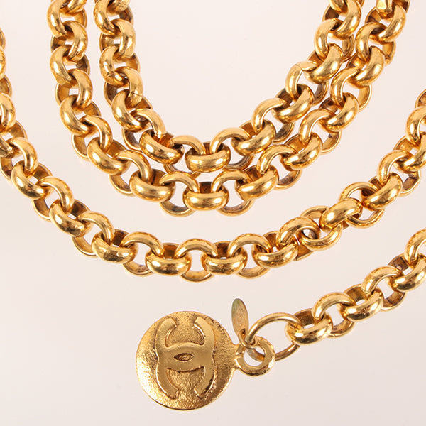 Chanel 1994 Made Round Logo Cc Mark Charm Chain Belt