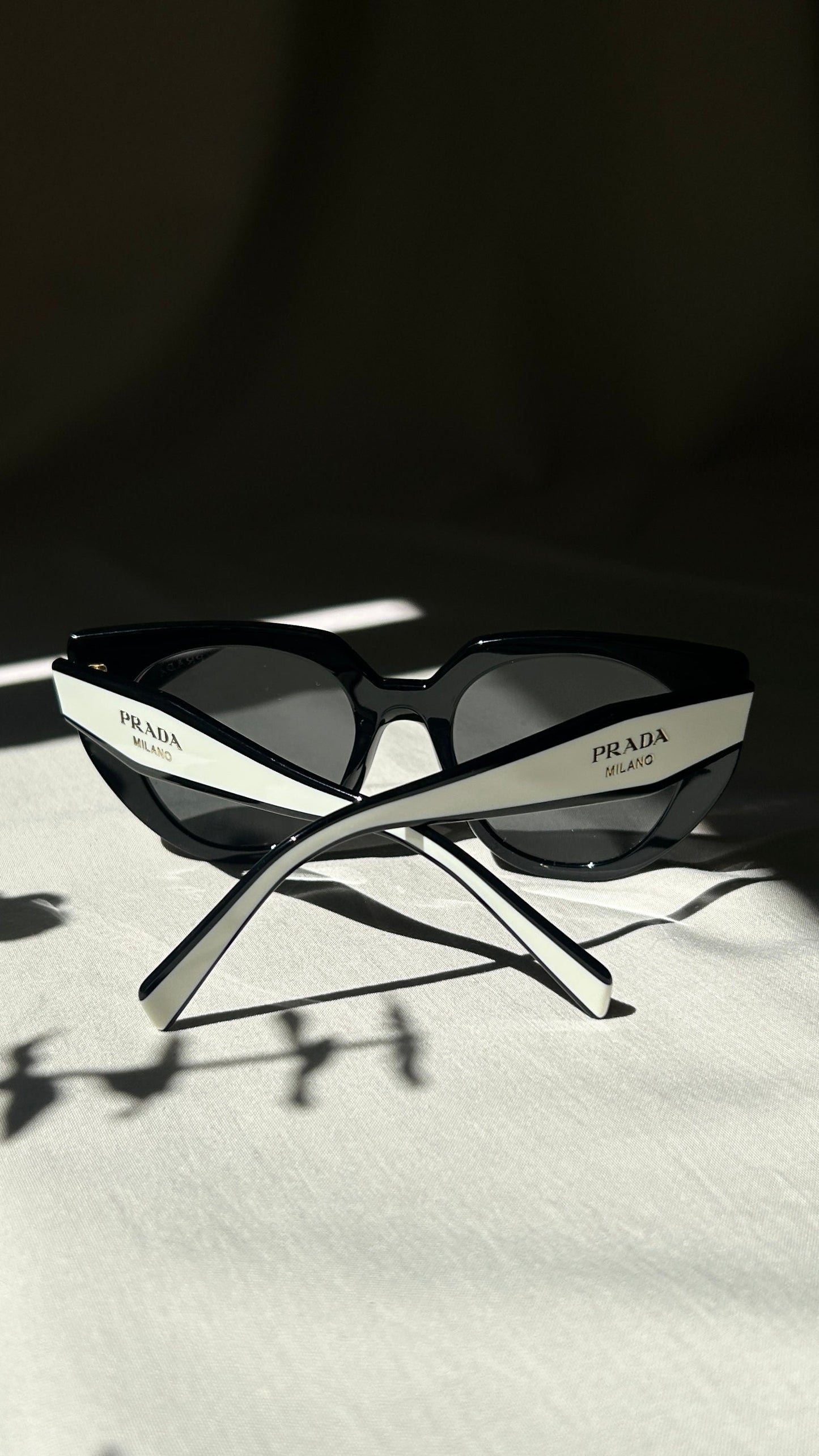 PRADA Sunglasses SPR14 Black White