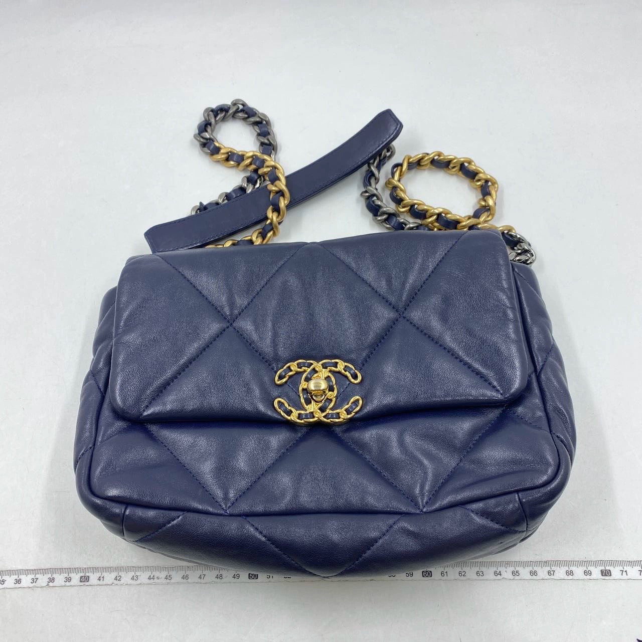 Chanel 19 Bag Small Navy Gold Hardware Chain Crossbody Bag