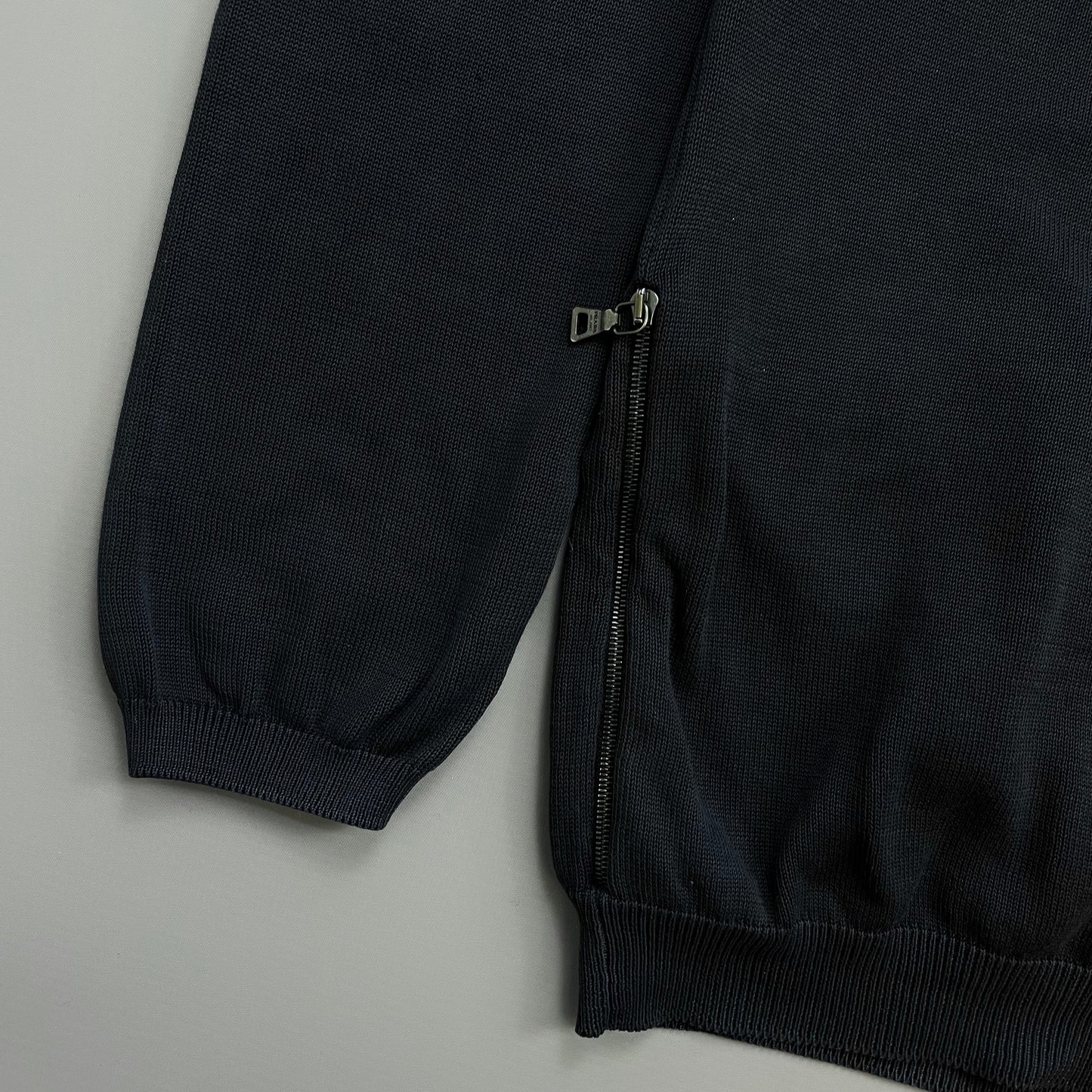 Prada Sport Navy 2007 Zip-Through Cotton Knit Cardigan Jumper