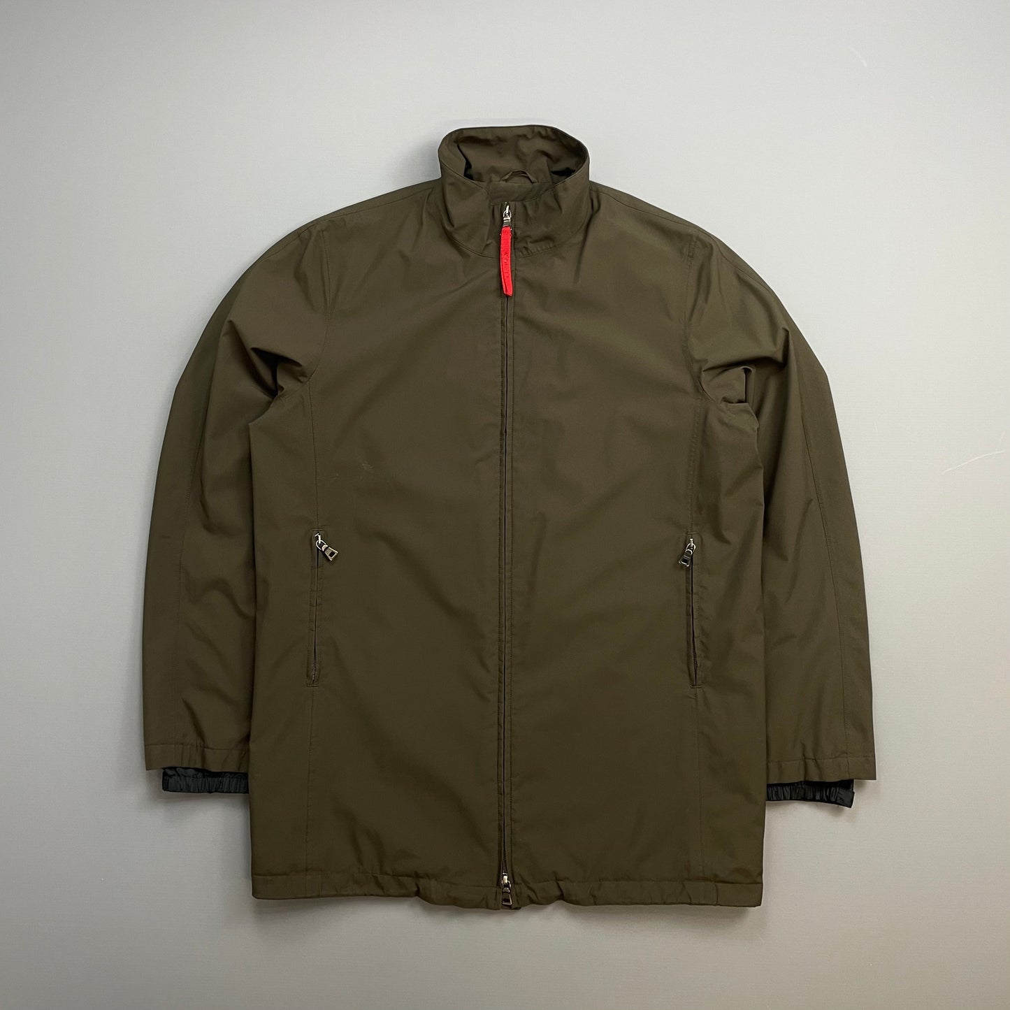 Prada Sport Khaki Brown 00s Goretex Waterproof Lined Trench Coat
