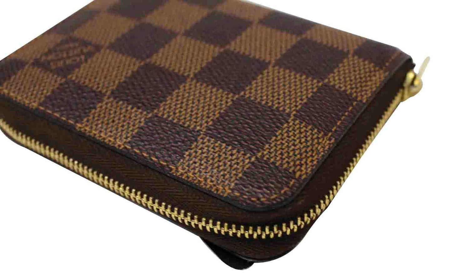 LOUIS VUITTON Damier Ebene Zippy Coin Purse Brown