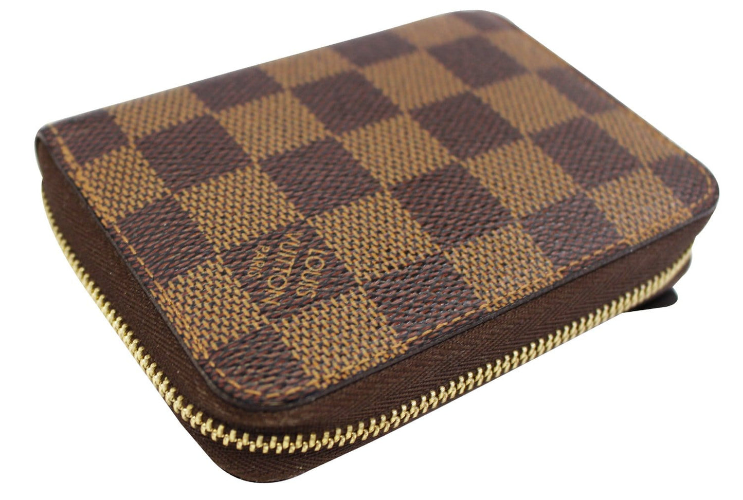 LOUIS VUITTON Damier Ebene Zippy Coin Purse Brown