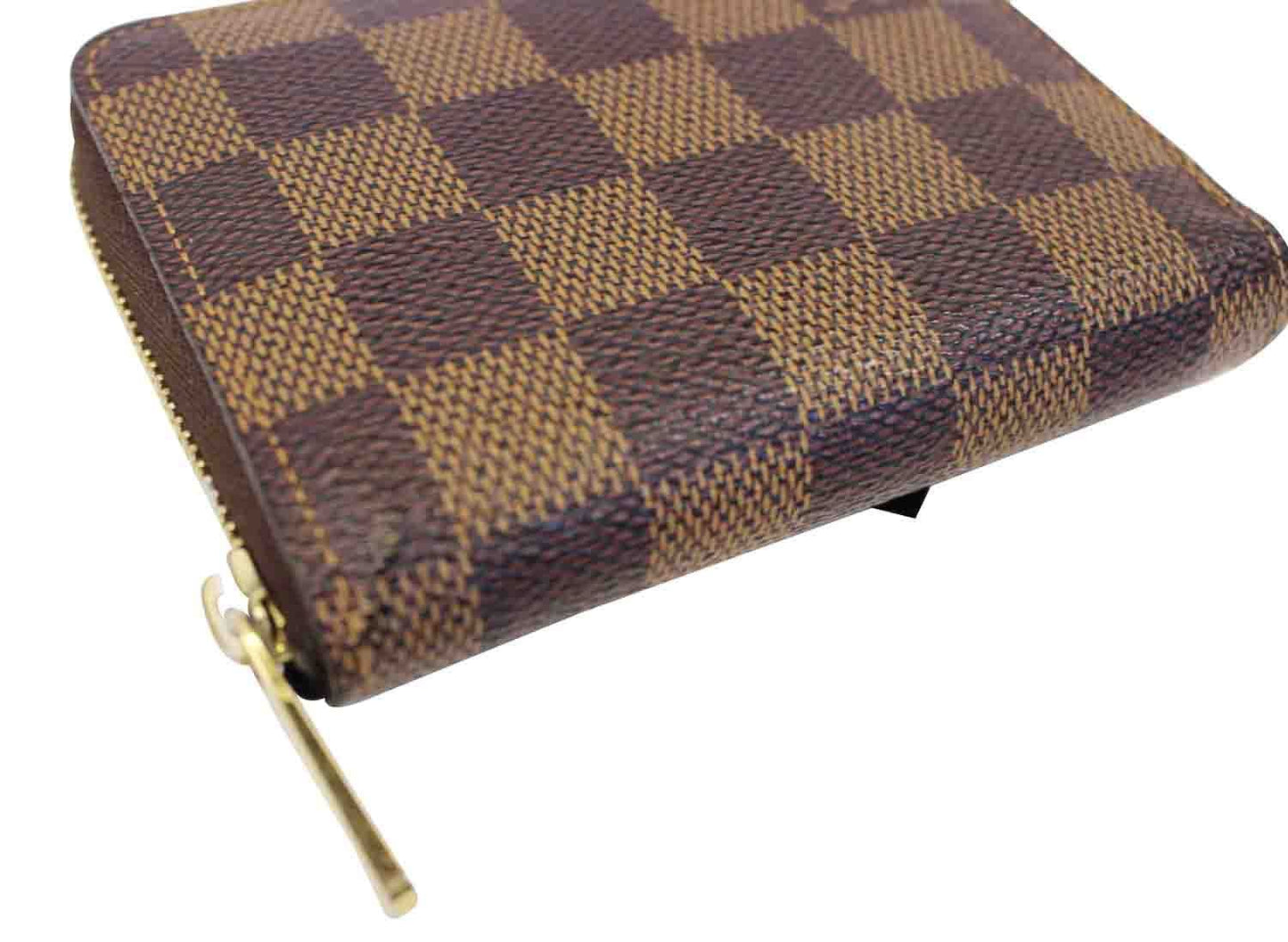 LOUIS VUITTON Damier Ebene Zippy Coin Purse Brown
