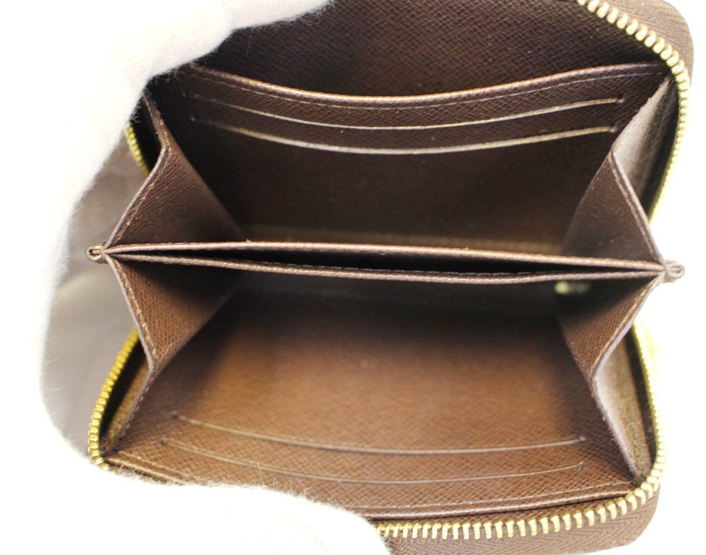 LOUIS VUITTON Damier Ebene Zippy Coin Purse Brown