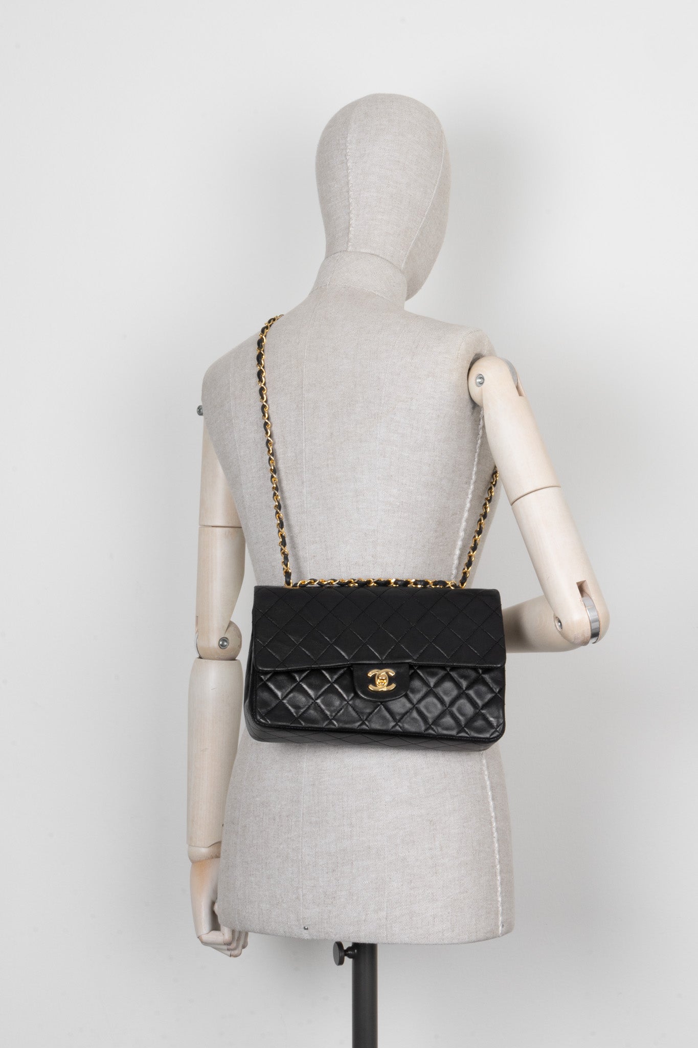 CHANEL   Medium Double Flap Bag Black