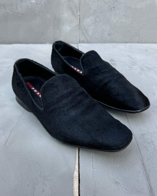 Prada Ponyhair Leather Slip-On Loafer - UK?5