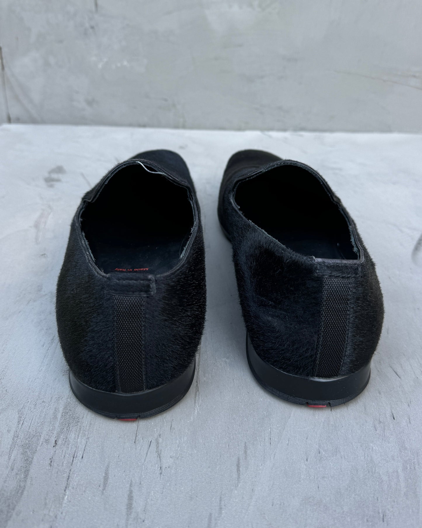 Prada Ponyhair Leather Slip-On Loafer - UK?5