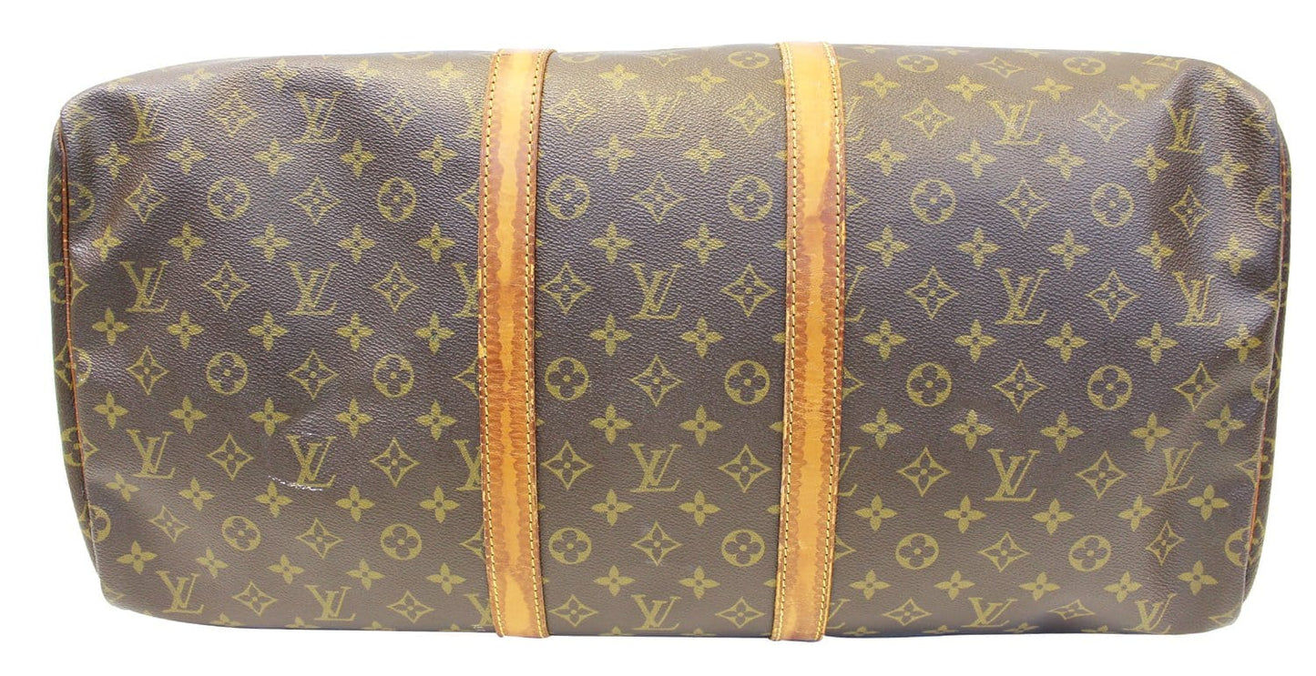LOUIS VUITTON Monogram Canvas Keepall 55 Boston Bag