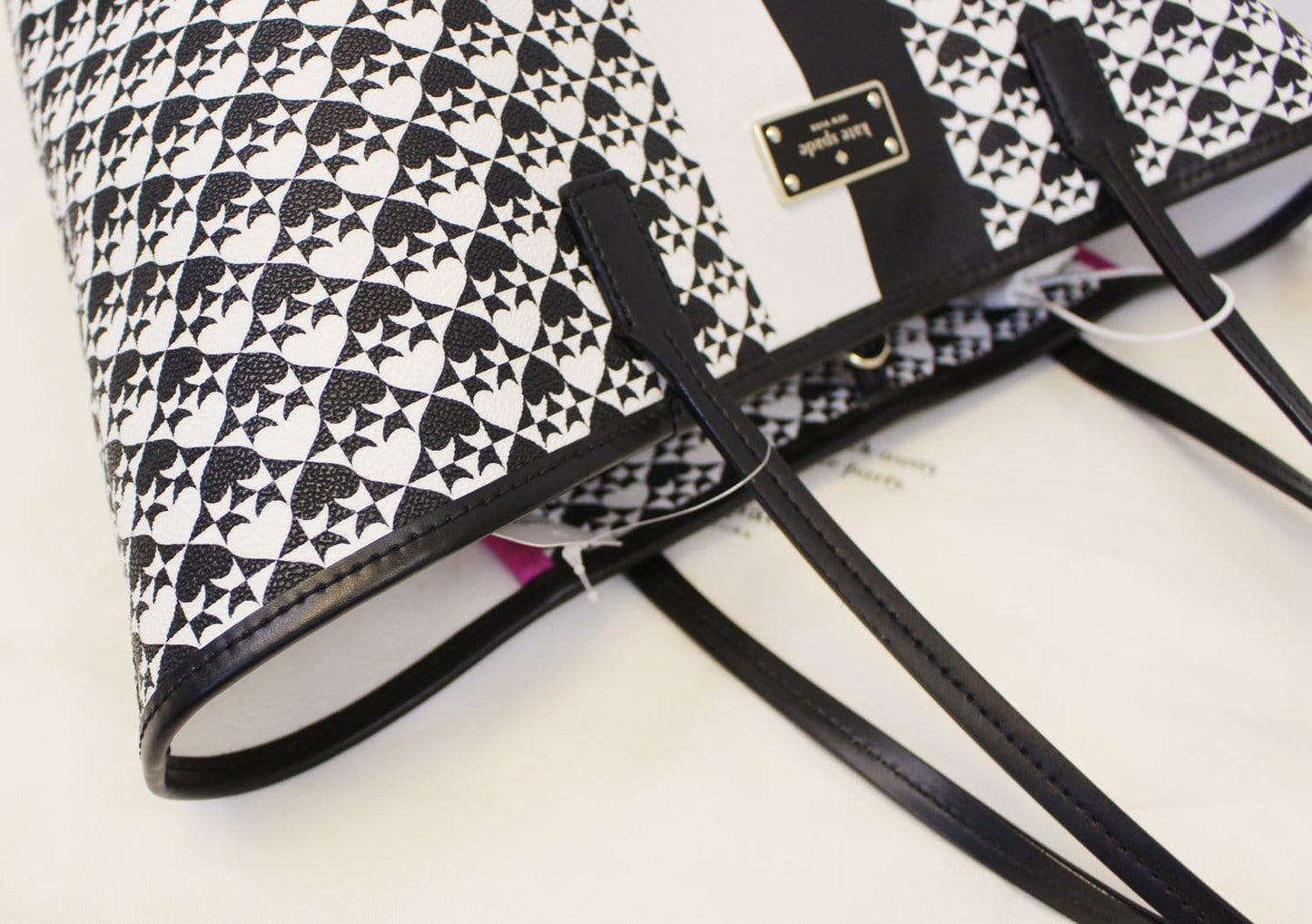 KATE SPADE Penn Place Black/White Tote Shoulder Bag