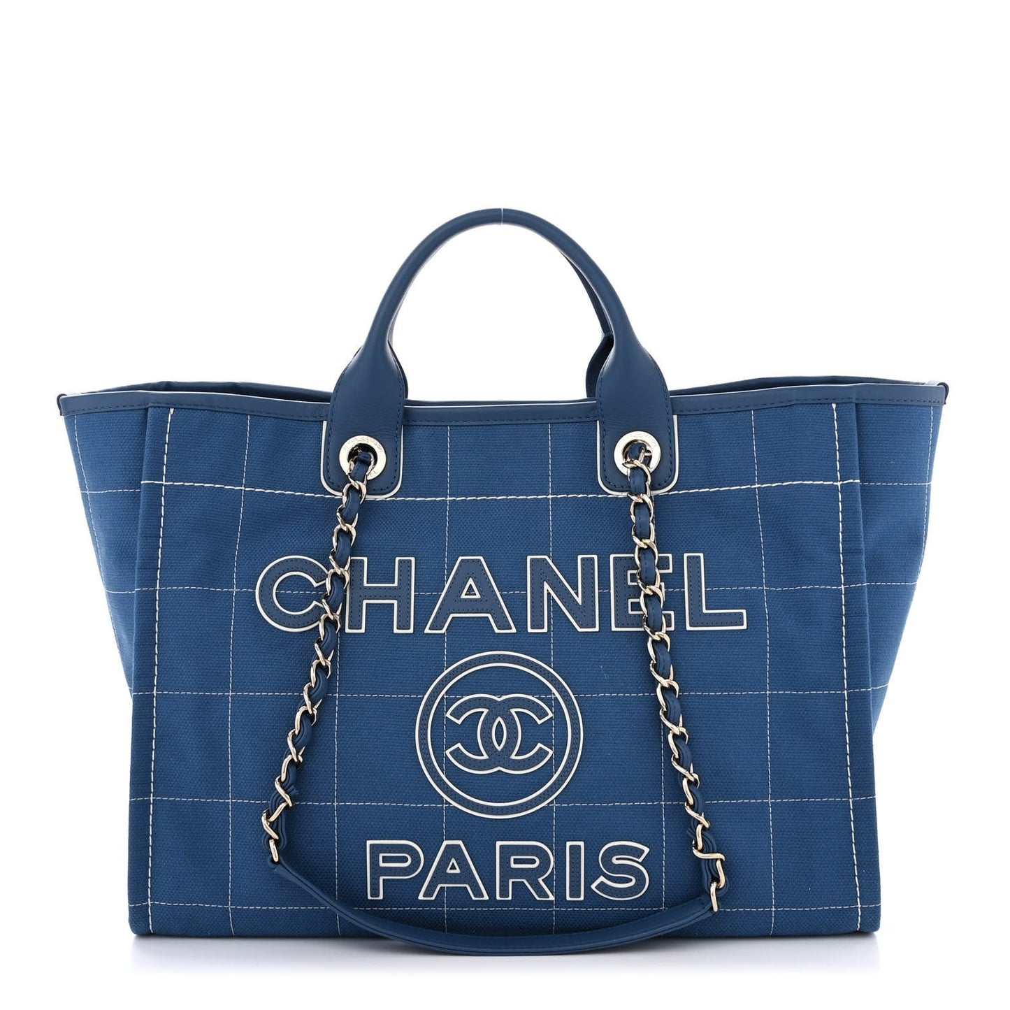 Chanel Deauville Tote Bag in Blue Canvas from the 2023 Cruise Collection