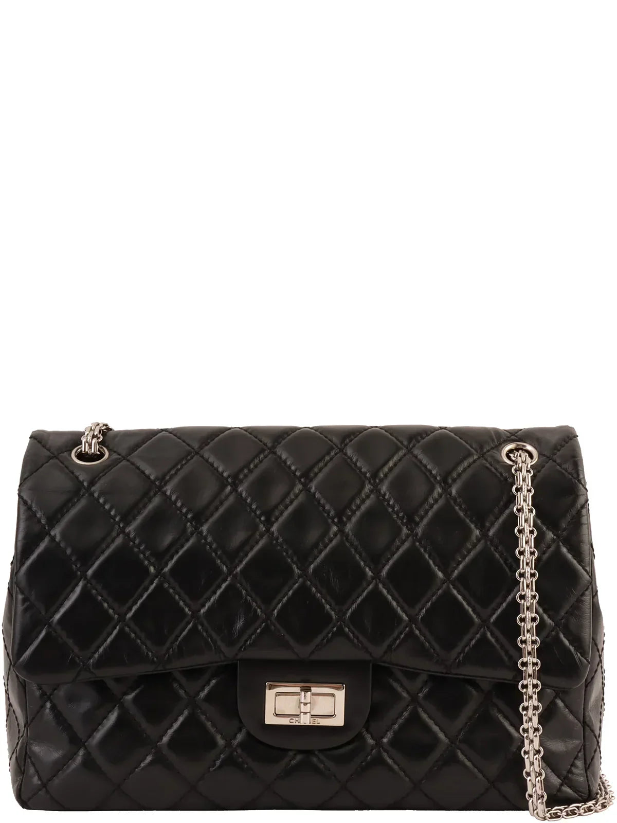 CHANEL Around 2008 Made 2.55 Chain Shoulder Bag Black