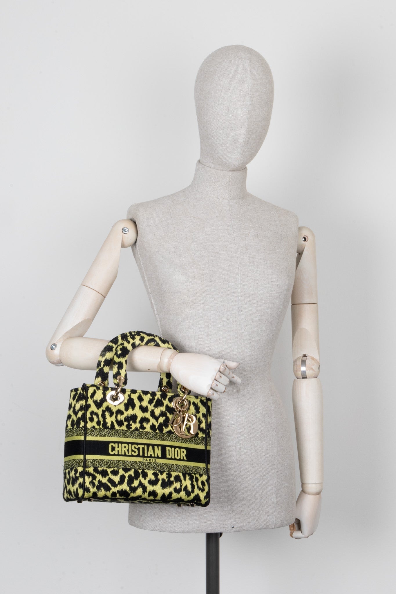 CHRISTIAN DIOR Mizza Lady D-Lite Medium Cheetah Black Green