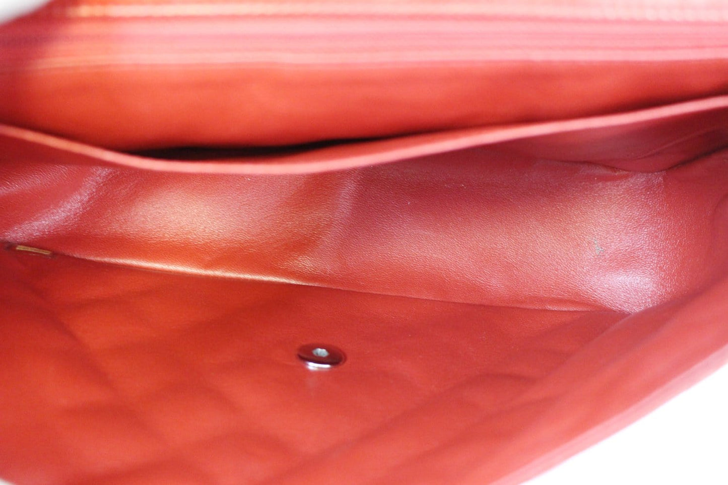 CHANEL Red Quilted  Leather Classic Jumbo Double Flap Bag