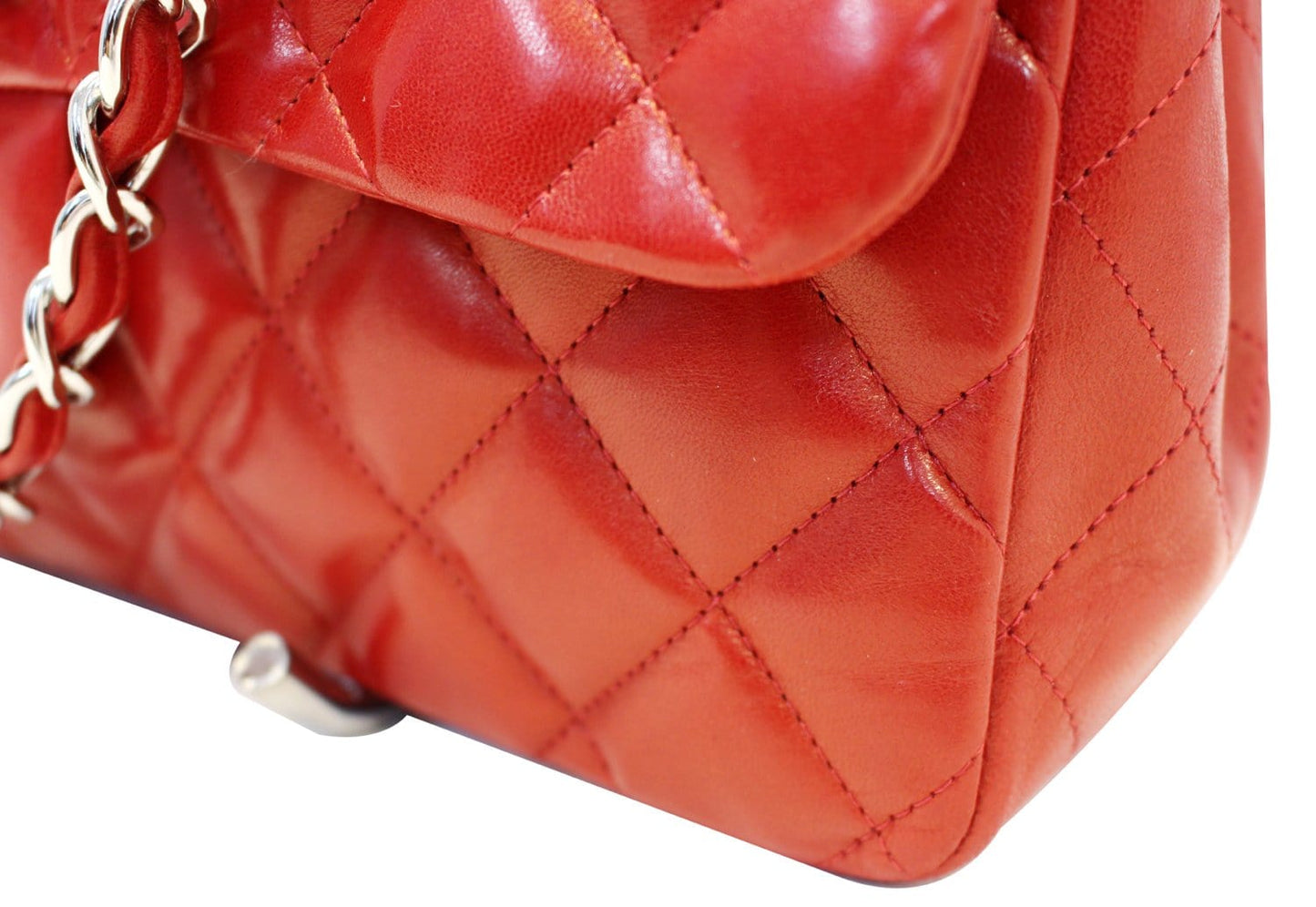 CHANEL Red Quilted  Leather Classic Jumbo Double Flap Bag