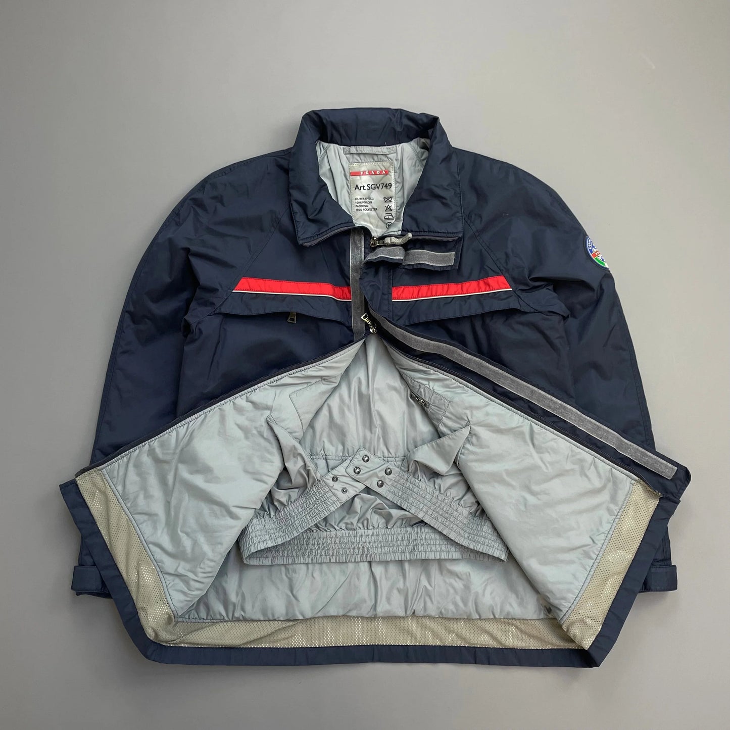Prada Sport 2006 Navy Active Sport Nylon Padded Ski Jacket