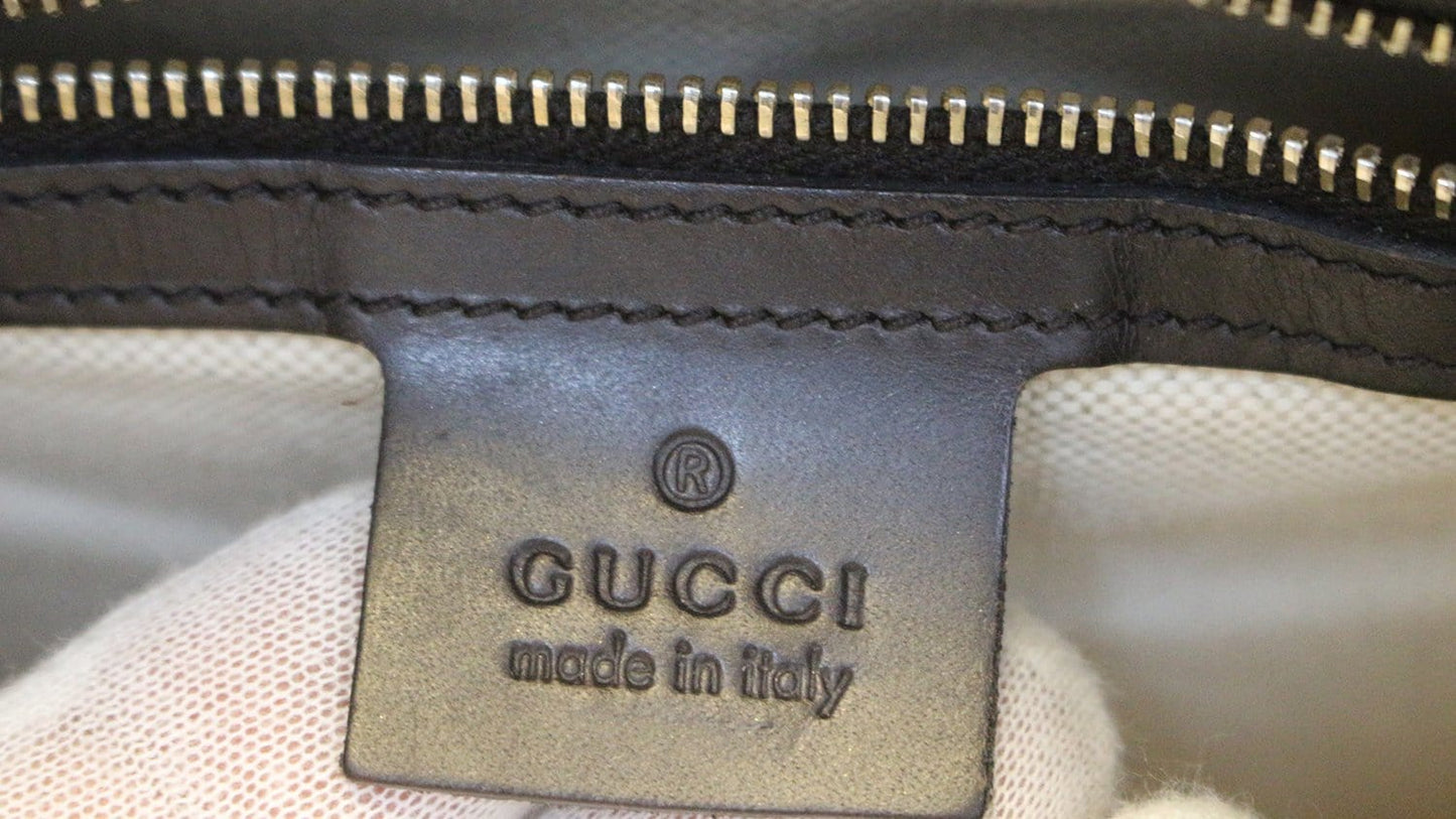 GUCCI Web  GG Monogram Canvas Boston Beige Bag
