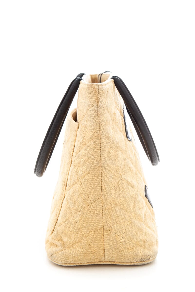 Chanel   1991 Beige Cloth Cambon Tote