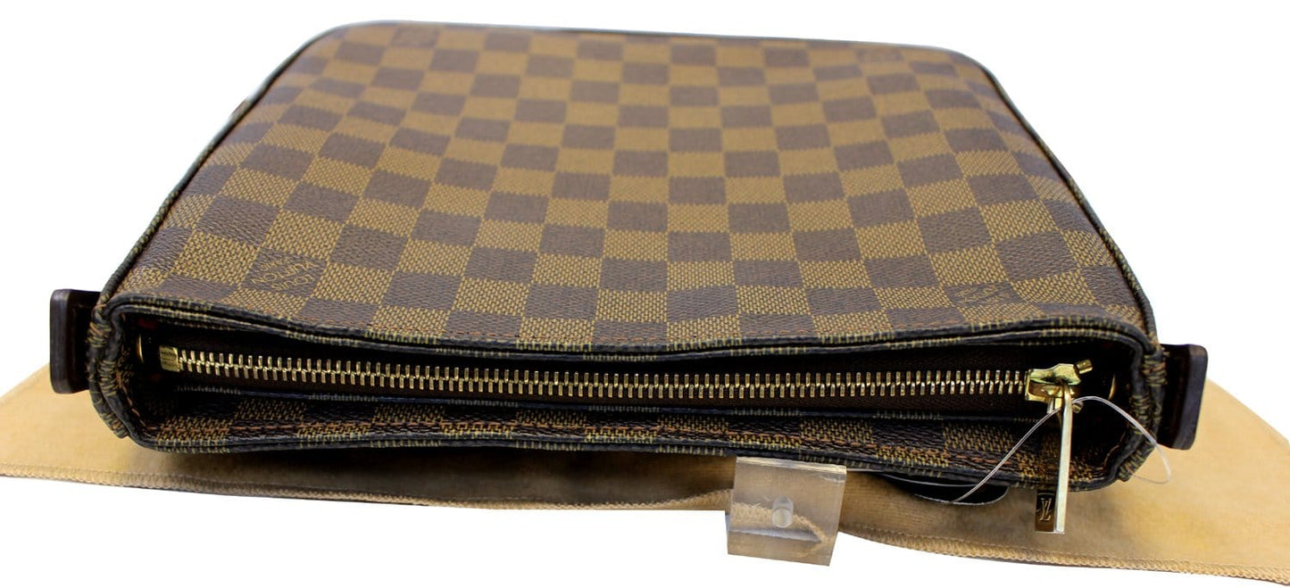LOUIS VUITTON Damier Ebene Looping MM Brown Shoulder Bag