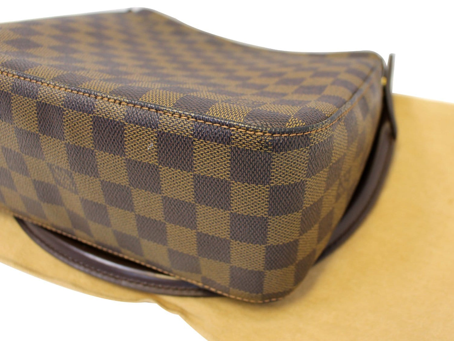 LOUIS VUITTON Damier Ebene Looping MM Brown Shoulder Bag