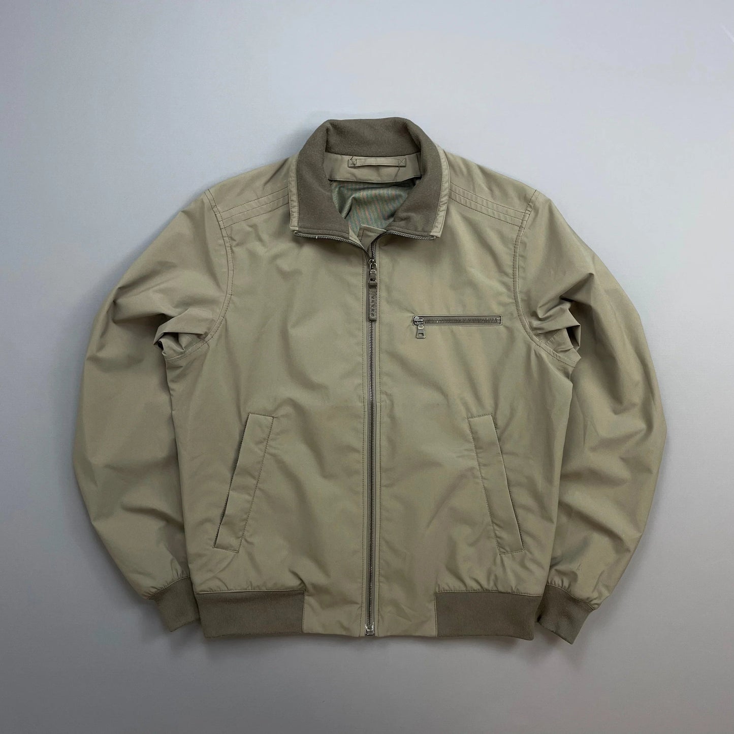 Prada Sport Grey/Brown 2006 Goretex Nylon-Trimmed Harrington Jacket