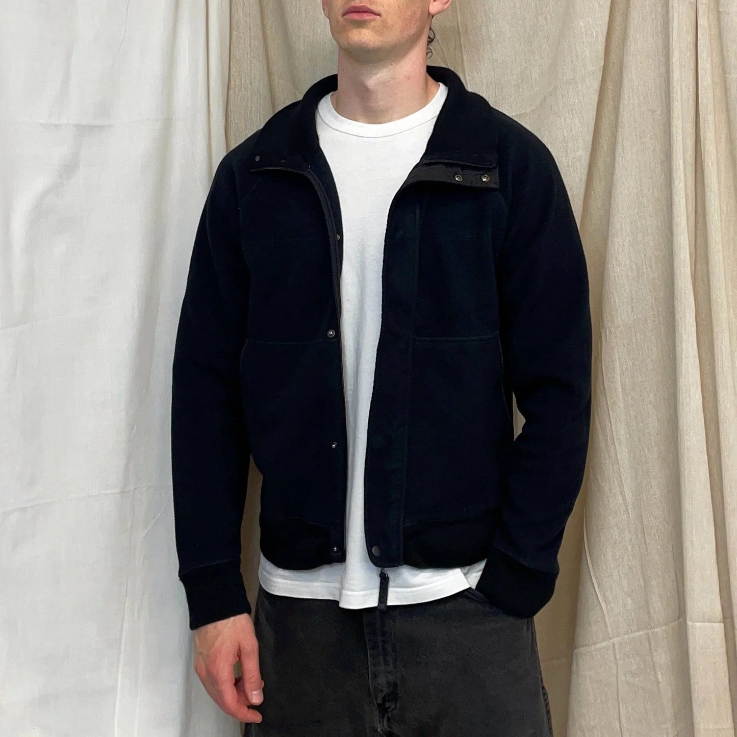 Prada Sport Black 2007 Technical Wool Fleece Jacket