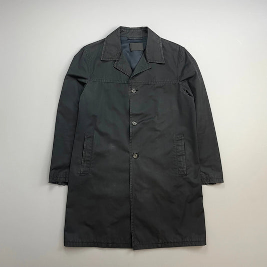 Prada Mainline Black 00s Longline Trench Coat