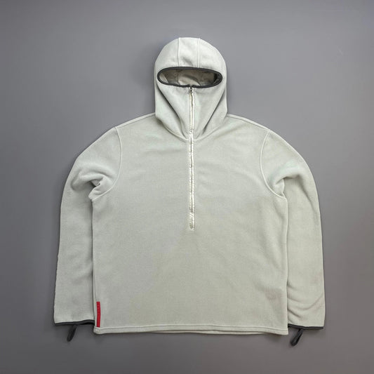 Prada Sport Light Blue/Grey 00s Nylon Panelled Ninja Balaclava Fleece