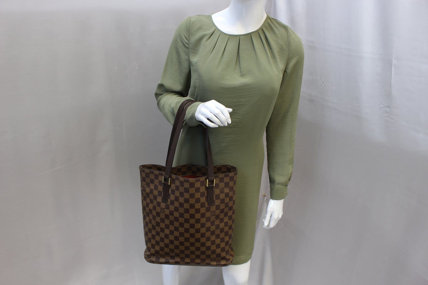 LOUIS VUITTON Cabas Mezzo Damier Ebene  Brown Tote Bag