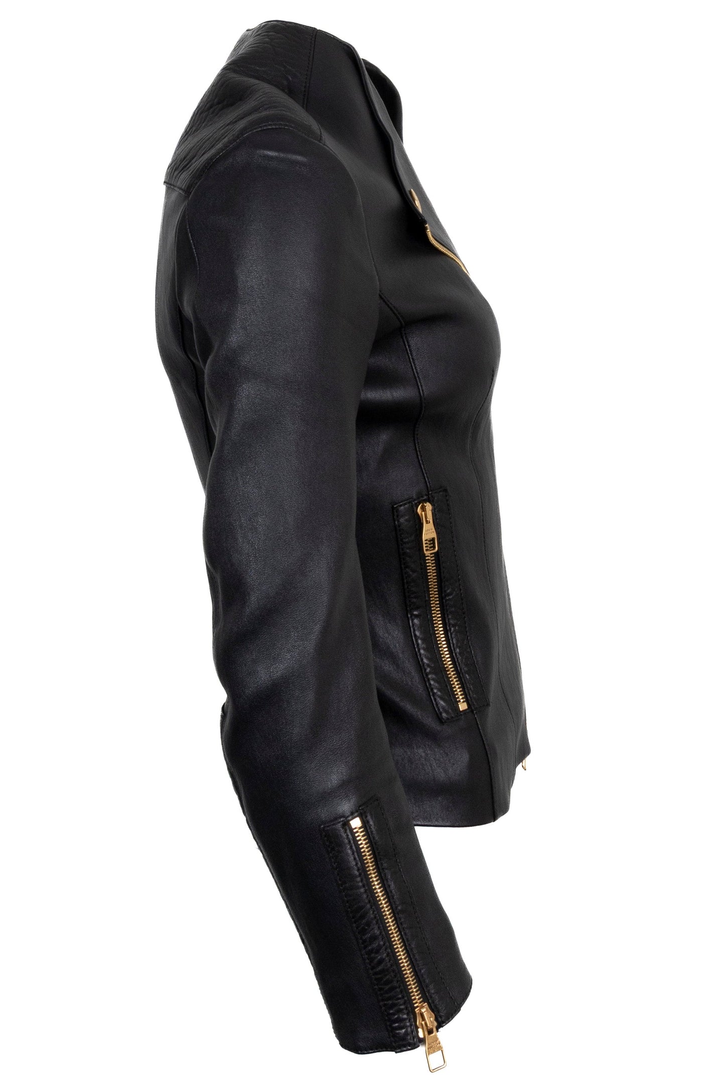 LOUIS VUITTON Biker Jacket Leather Black
