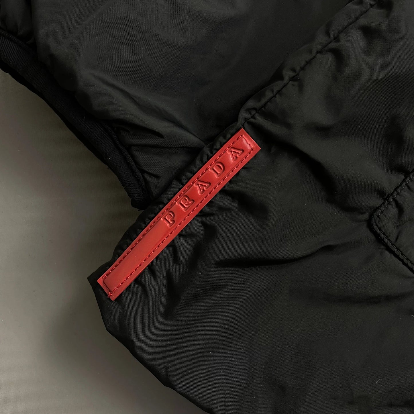 Prada Sport Black Nylon Padded Hooded Liner Windbreaker Jacket