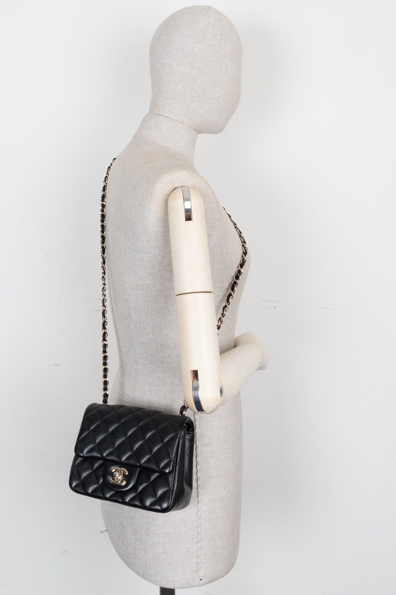 CHANEL Square Mini Crossbody Bag Black