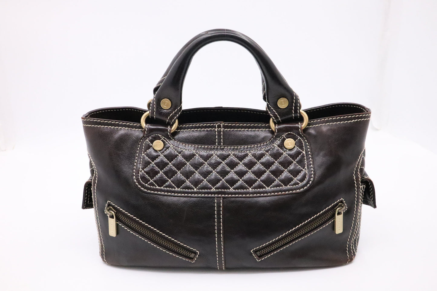 Celine Boogie Bag in Dark Brown Leather