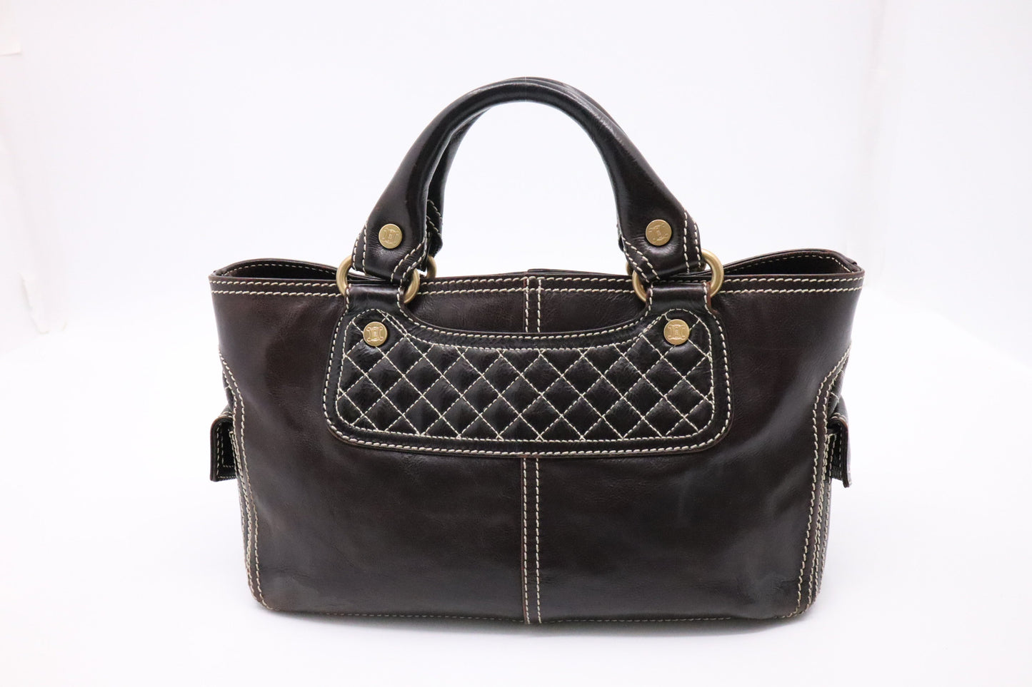 Celine Boogie Bag in Dark Brown Leather