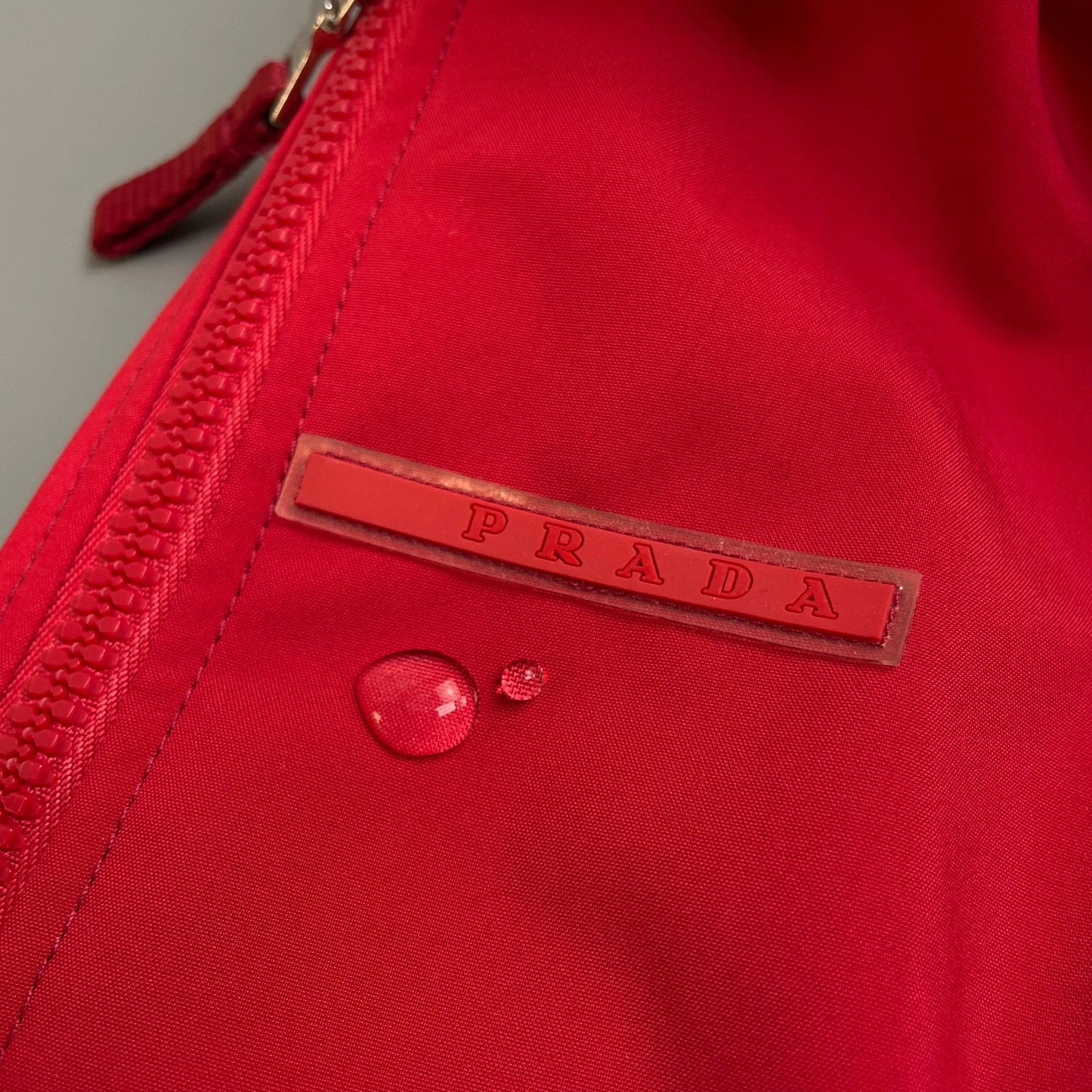 Prada Sport Red waterproof Lightweight Harrington Windbreaker Jacket