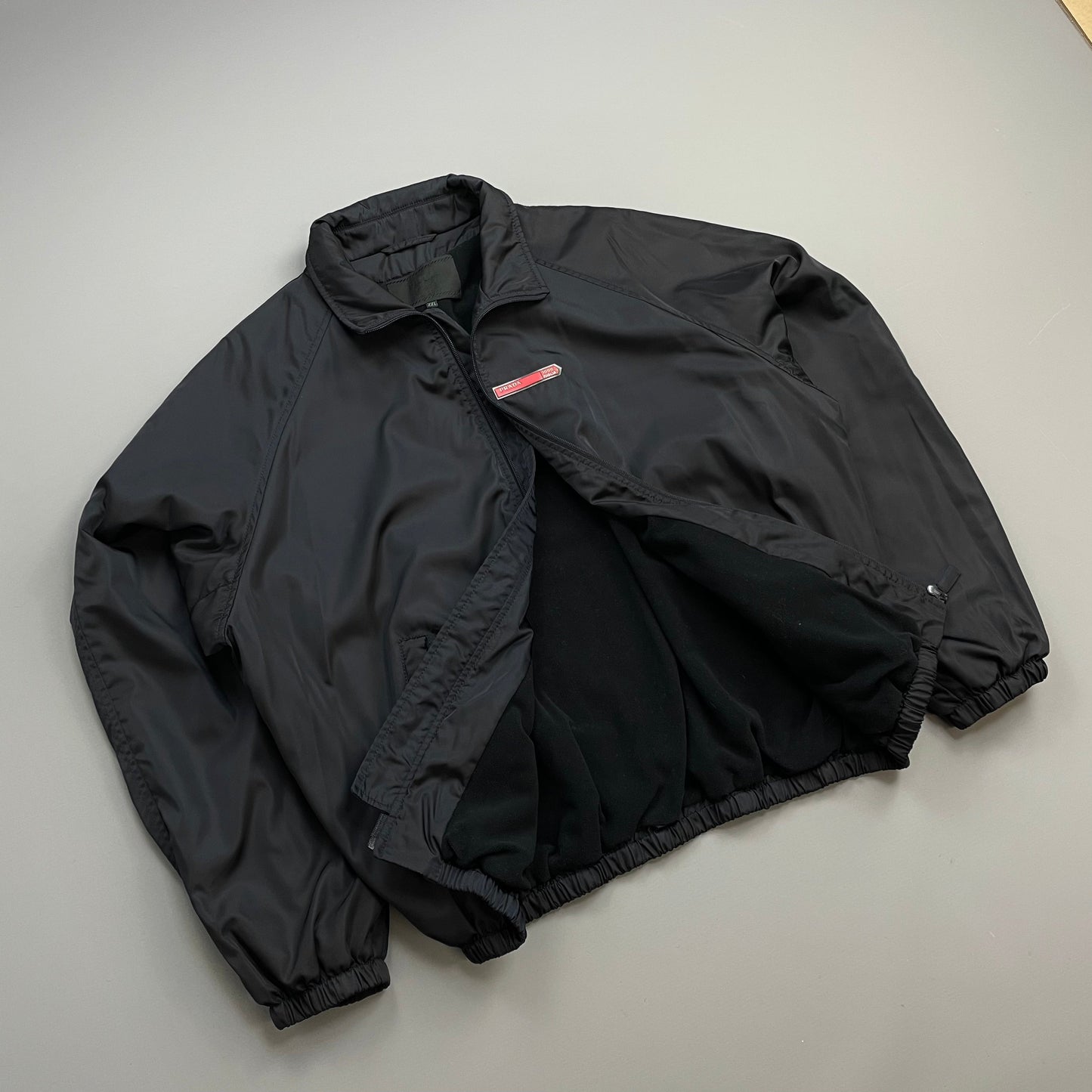 Prada Sport Navy 2000 Nylon '1000 Miglia' Fleece-Lined Bomber Jacket
