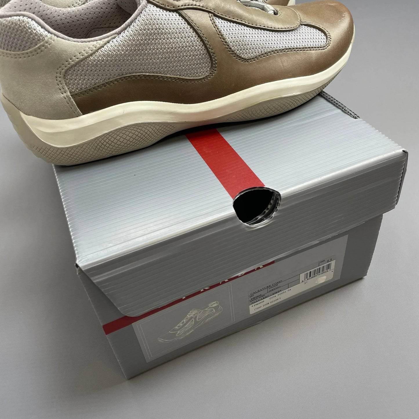 Prada Sport Brown 2008 Leather & Suede Americas Cup Trainers BNWT