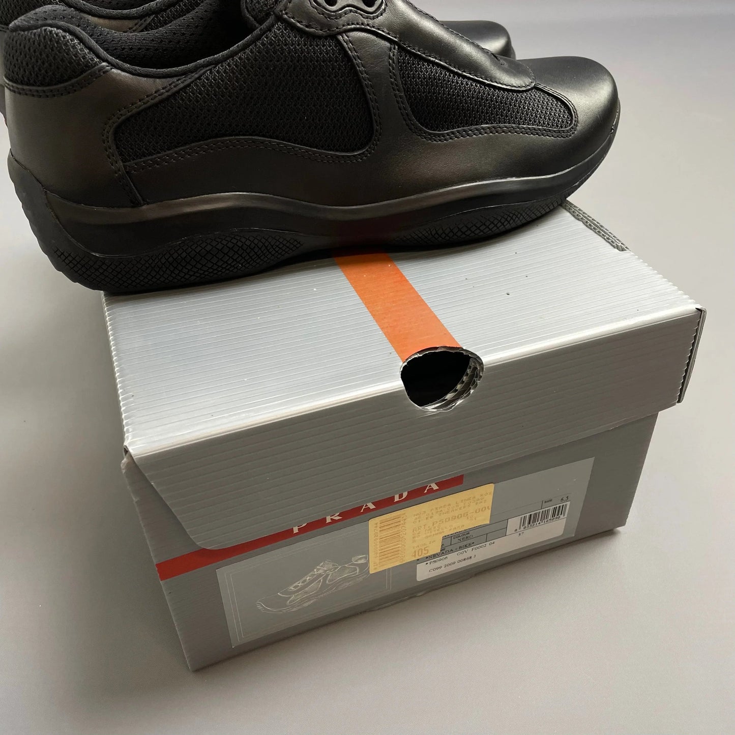 Prada Sport Black 2009 Leather Americas Cup Trainers BNWT