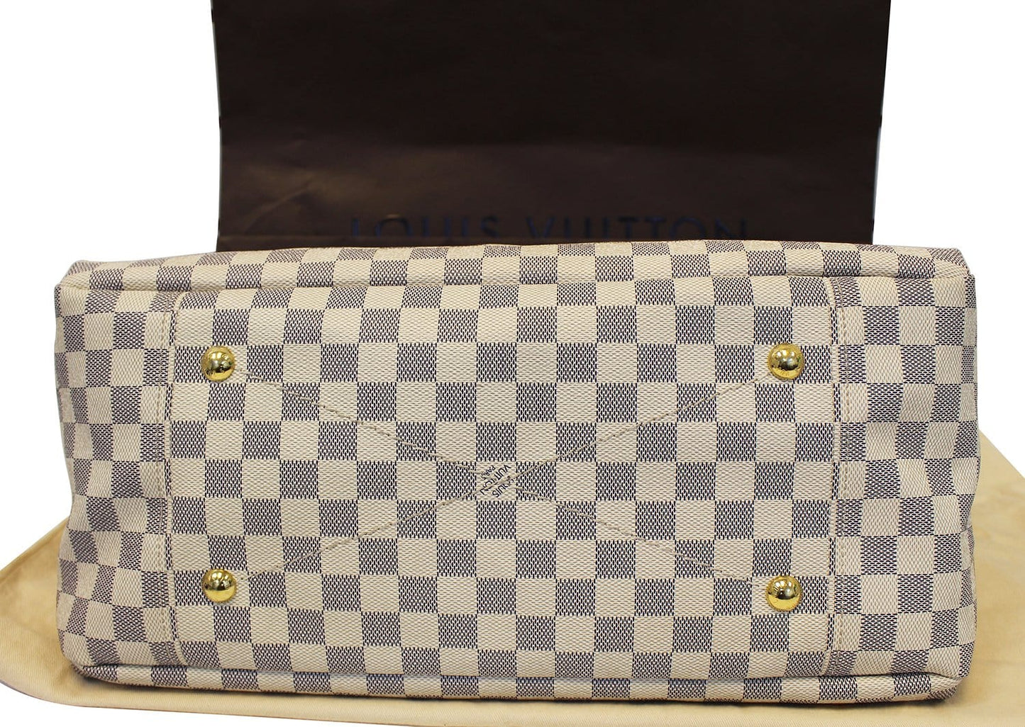 LOUIS VUITTON Artsy MM Damier Azur Shoulder Handbag