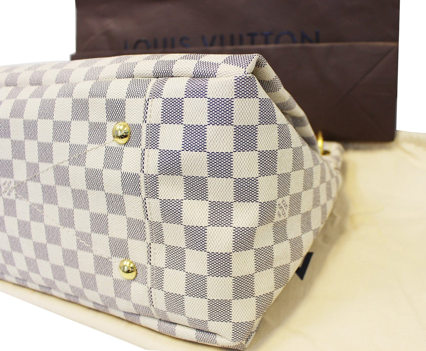 LOUIS VUITTON Artsy MM Damier Azur Shoulder Handbag