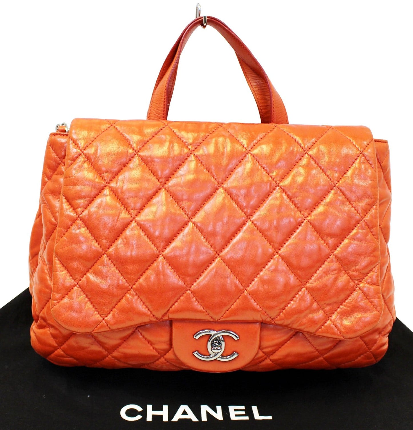 CHANEL 3 Bag Versus Orange  Leather Classic Flap Shoulder Bag