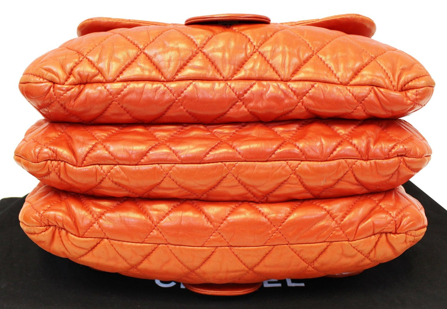 CHANEL 3 Bag Versus Orange  Leather Classic Flap Shoulder Bag