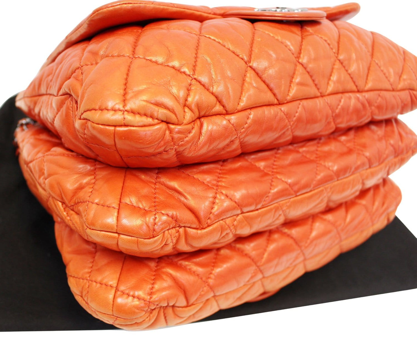 CHANEL 3 Bag Versus Orange  Leather Classic Flap Shoulder Bag