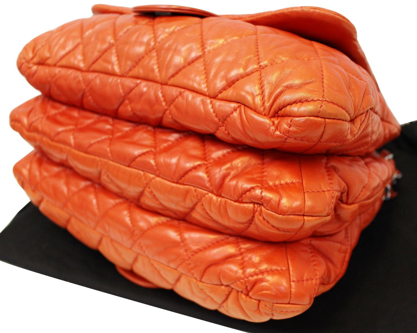 CHANEL 3 Bag Versus Orange  Leather Classic Flap Shoulder Bag