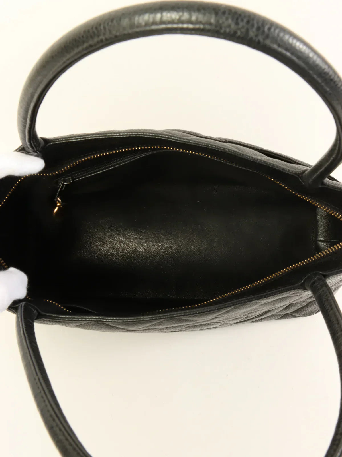 CHANEL Around 2001 Made Caviar Skin Cc Mark Stitch Revival Tote Bag Black