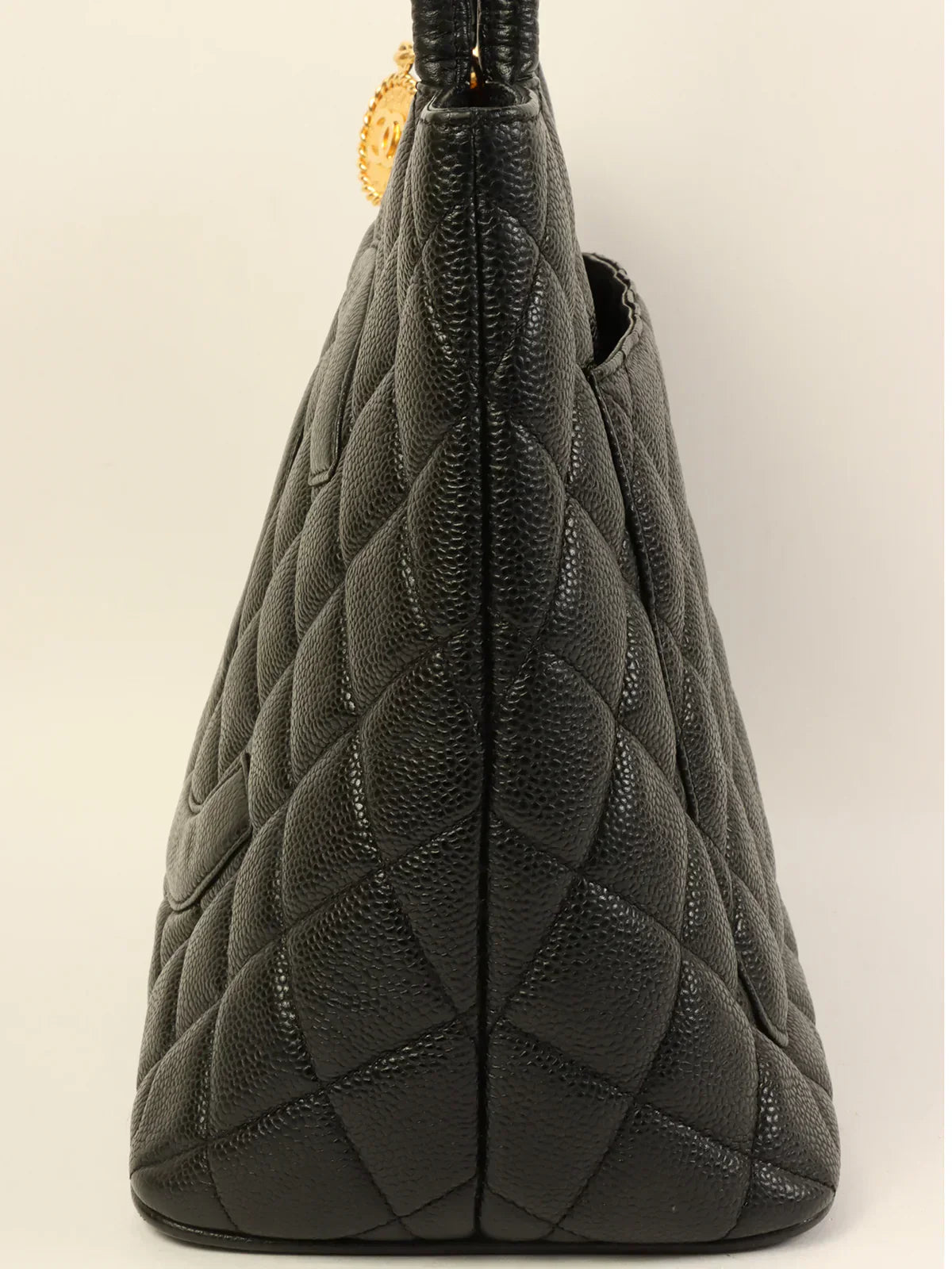 CHANEL Around 2001 Made Caviar Skin Cc Mark Stitch Revival Tote Bag Black