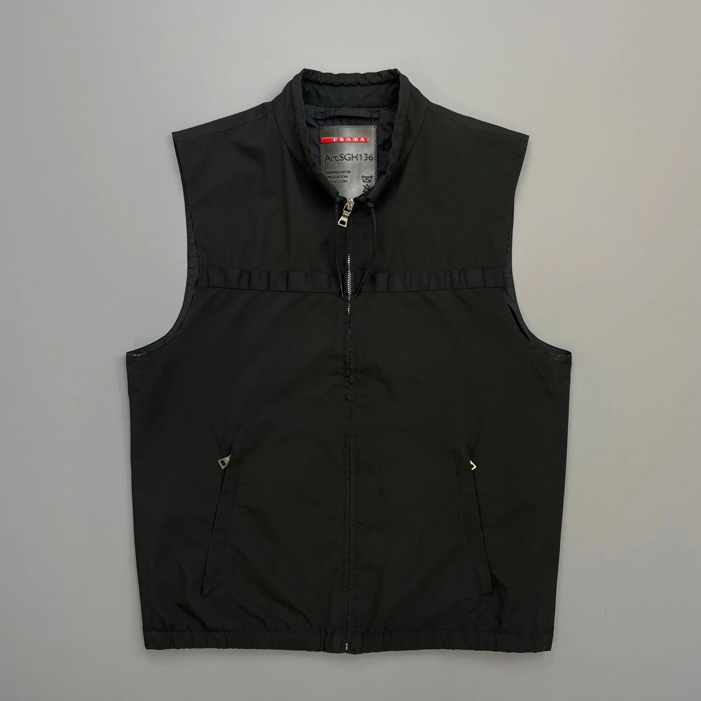 Prada Sport Black 2009 Windstopper Toggle-Collar Gilet Vest