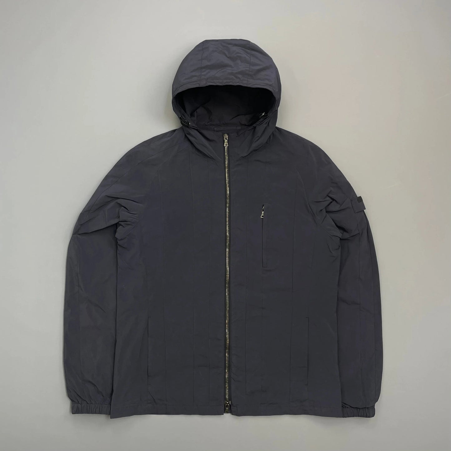 Prada Milano Blue 2007 Nylon Line Panel Windbreaker Jacket