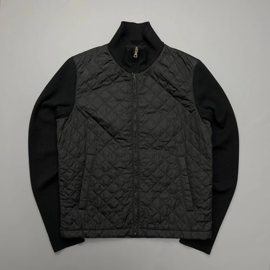 Prada Sport Black Quilted Zip-Through Knit Jacket 2009