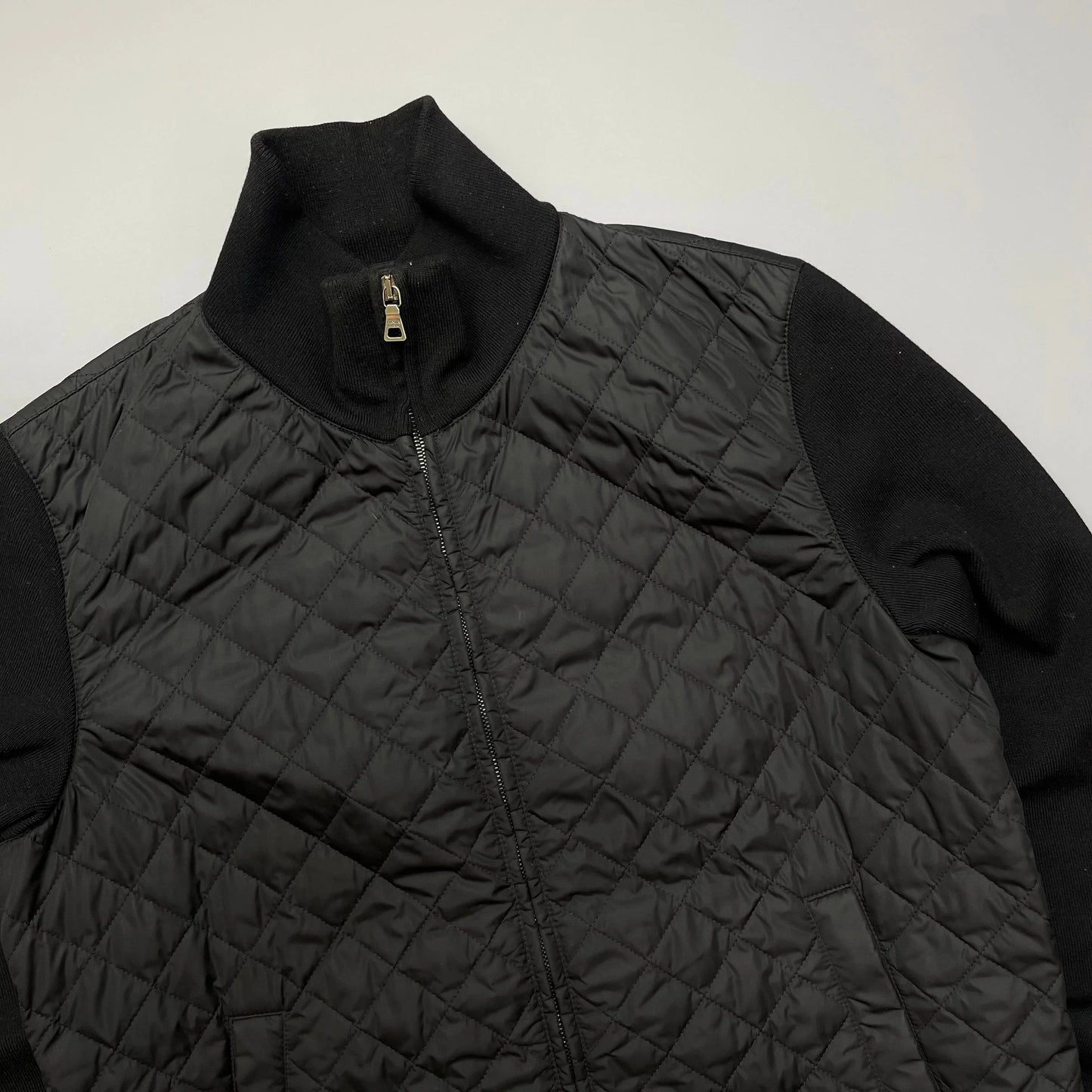 Prada Sport Black Quilted Zip-Through Knit Jacket 2009
